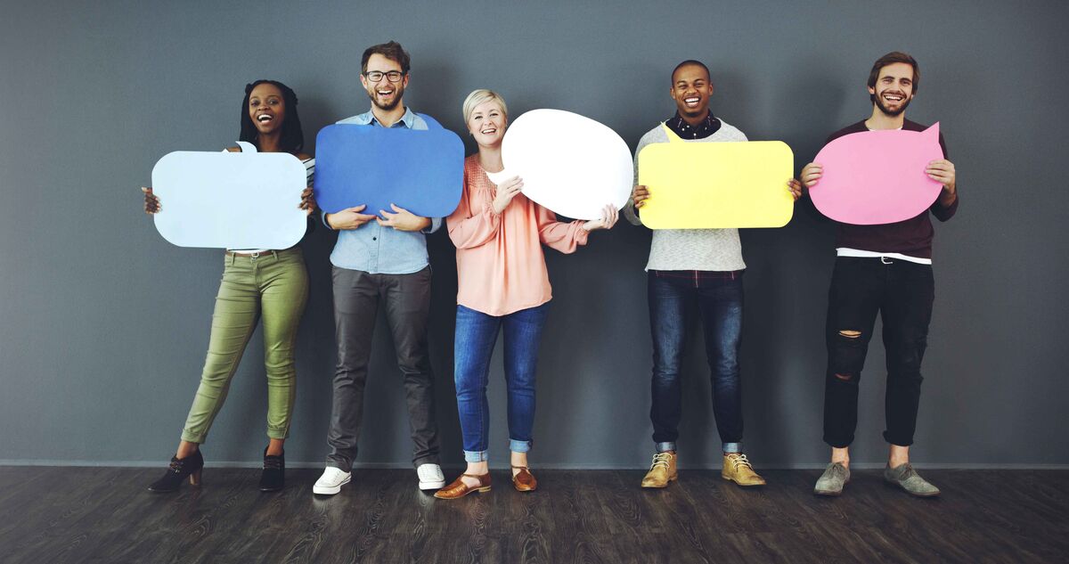 Speech bubbles representing personal reasons for joining research